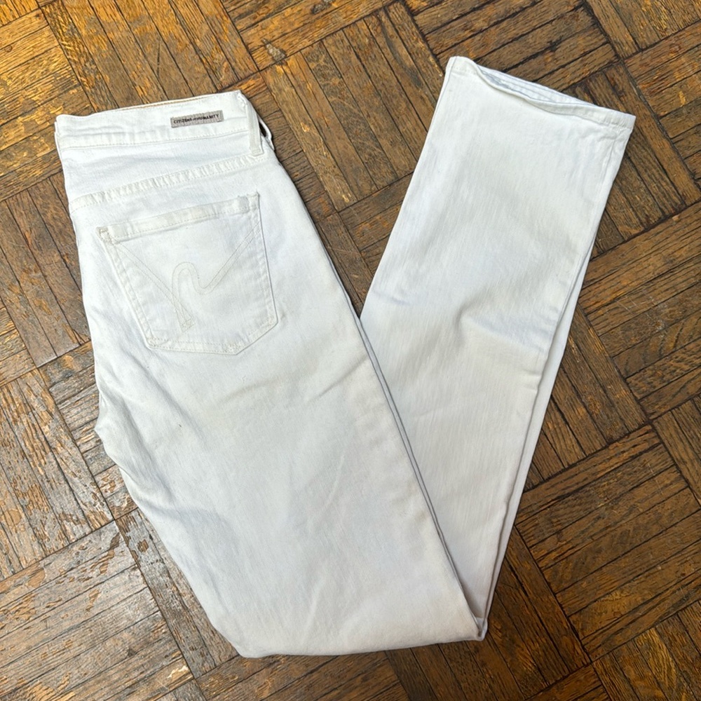 Citizens of Humanity White Straight Leg Jeans